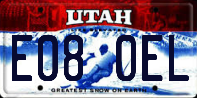 UT license plate E080EL