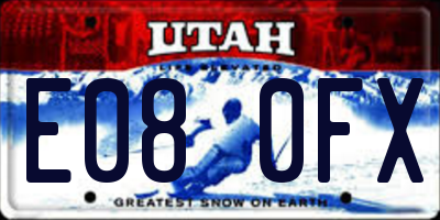 UT license plate E080FX
