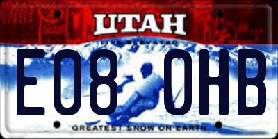 UT license plate E080HB