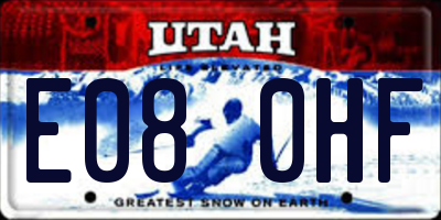 UT license plate E080HF