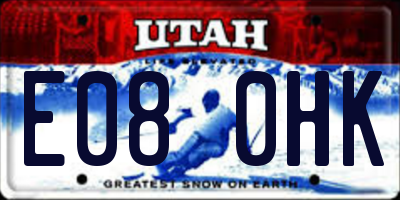 UT license plate E080HK