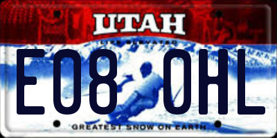 UT license plate E080HL