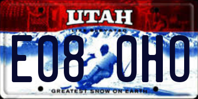 UT license plate E080HO