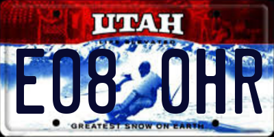 UT license plate E080HR