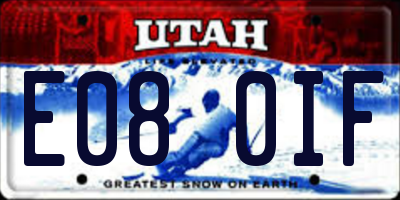 UT license plate E080IF