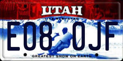 UT license plate E080JF