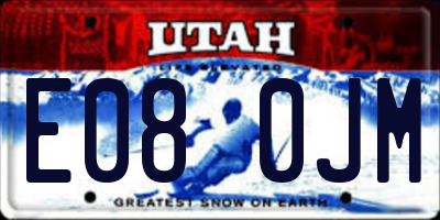 UT license plate E080JM