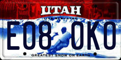 UT license plate E080KO