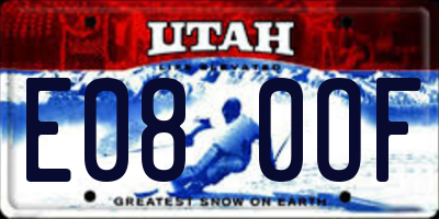UT license plate E080OF