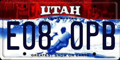 UT license plate E080PB
