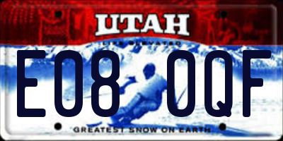 UT license plate E080QF