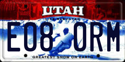 UT license plate E080RM