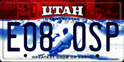 UT license plate E080SP