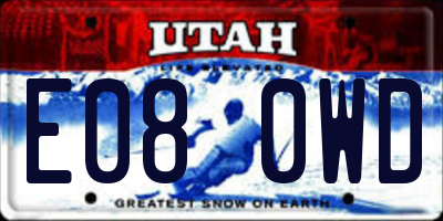 UT license plate E080WD