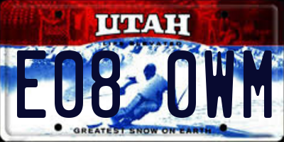 UT license plate E080WM