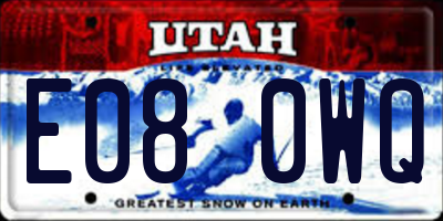 UT license plate E080WQ
