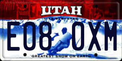 UT license plate E080XM