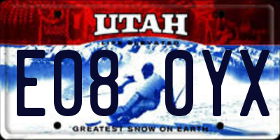 UT license plate E080YX