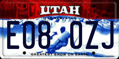 UT license plate E080ZJ