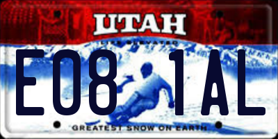 UT license plate E081AL