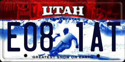 UT license plate E081AT