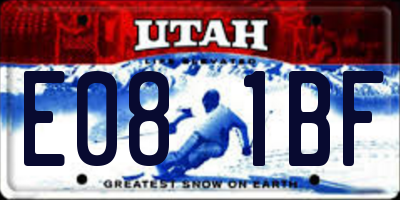 UT license plate E081BF