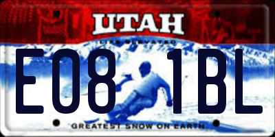 UT license plate E081BL