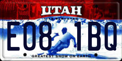 UT license plate E081BQ