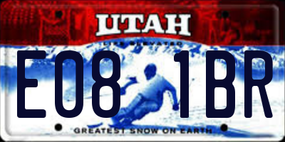 UT license plate E081BR