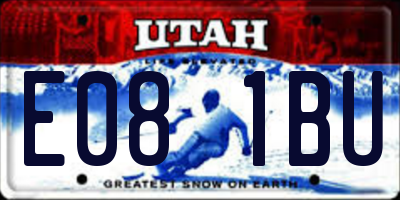 UT license plate E081BU