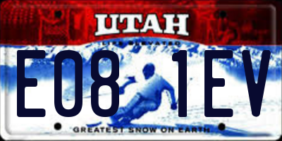 UT license plate E081EV