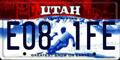 UT license plate E081FE