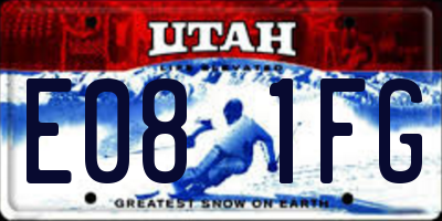 UT license plate E081FG