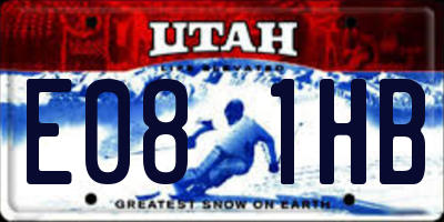 UT license plate E081HB