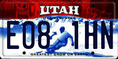 UT license plate E081HN