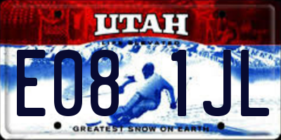 UT license plate E081JL