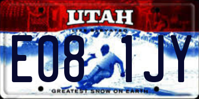 UT license plate E081JY