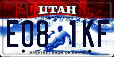 UT license plate E081KF