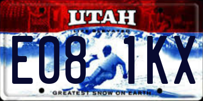 UT license plate E081KX