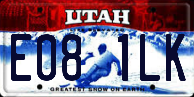 UT license plate E081LK