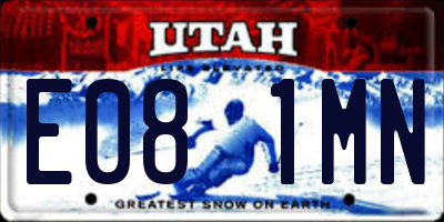 UT license plate E081MN