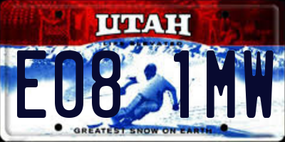 UT license plate E081MW