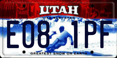 UT license plate E081PF