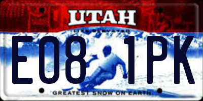 UT license plate E081PK