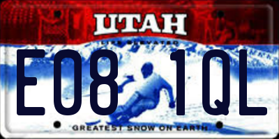 UT license plate E081QL