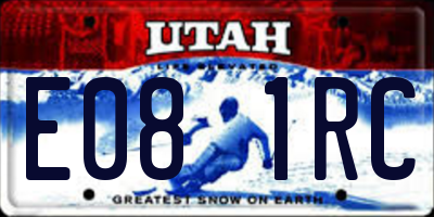 UT license plate E081RC