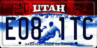 UT license plate E081TC