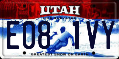 UT license plate E081VY