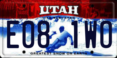 UT license plate E081WO