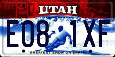 UT license plate E081XF